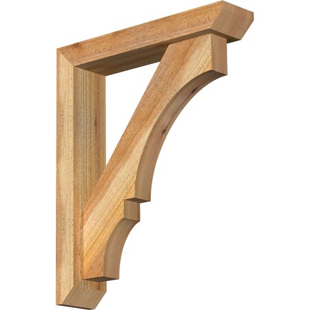 Ekena Millwork Balboa Slat Rough Sawn Bracket w/ Offset Brace, Western Red Cedar, 4"W x 18"D x 22"H BKT0402X18X22BOA06RWR